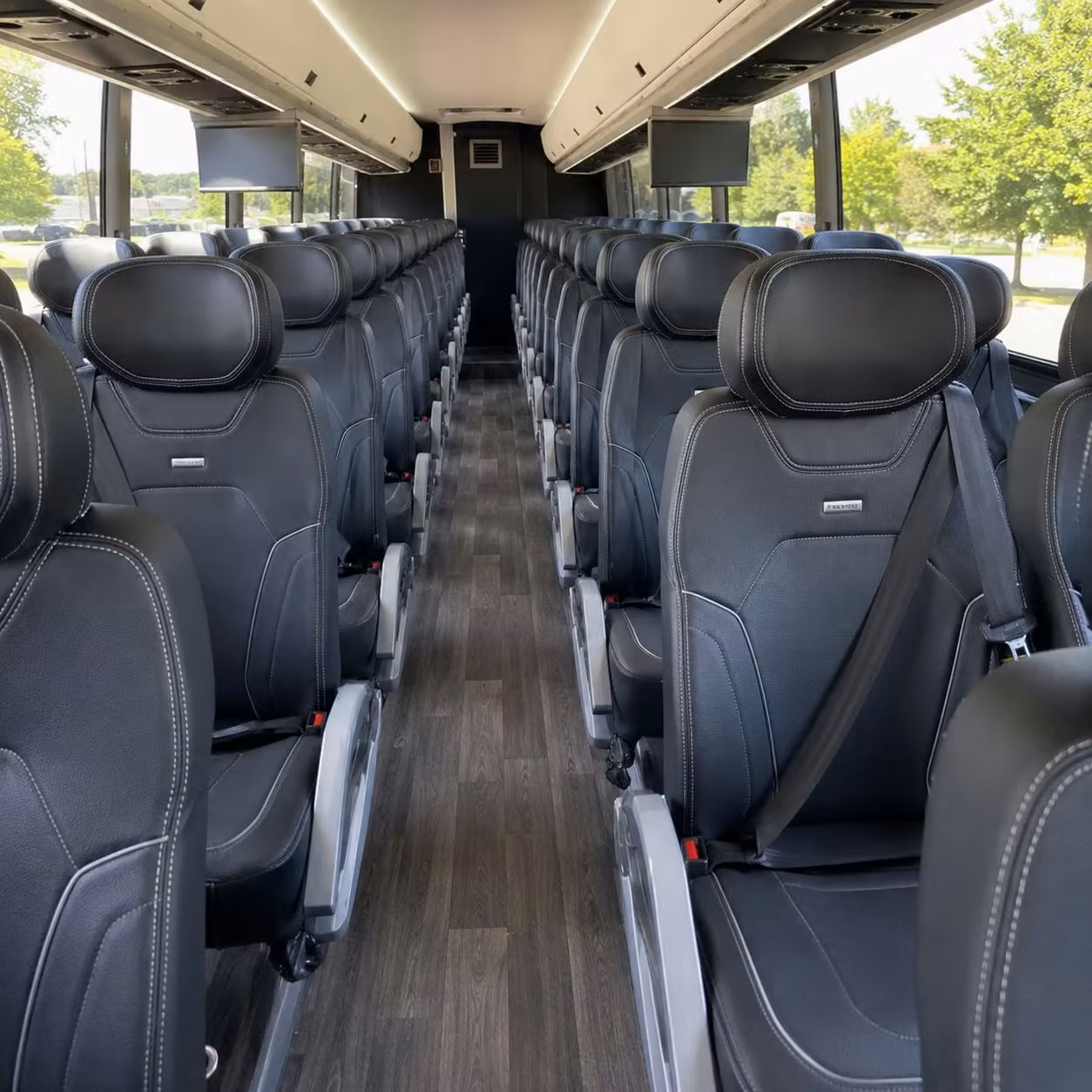 pasadena charter bus rental interior